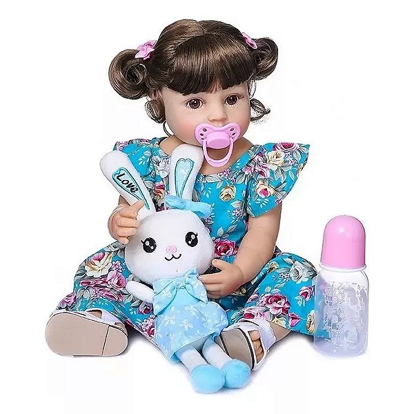 Boneca Bebe Reborn Silicone Realista Gisele Morena - 55cm