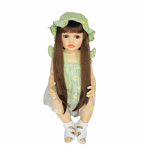 Boneca Bebe Reborn Corpo de Silicone Amelia - 55cm