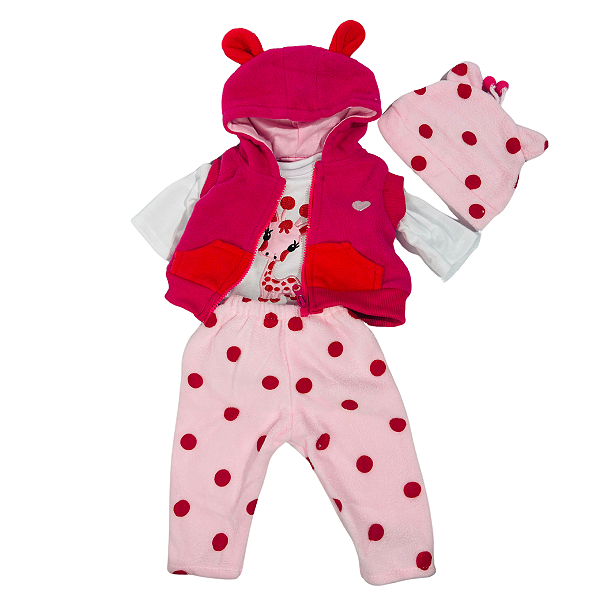 Conjunto Roupa Girafinha Boneca Bebe Reborn  - 48Cm
