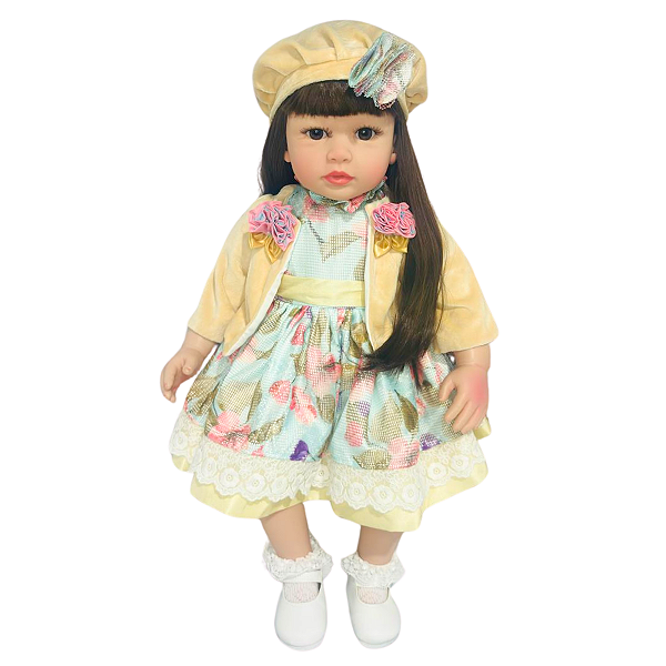 Boneca Bebe Reborn Realista Tecido Safira - 60cm