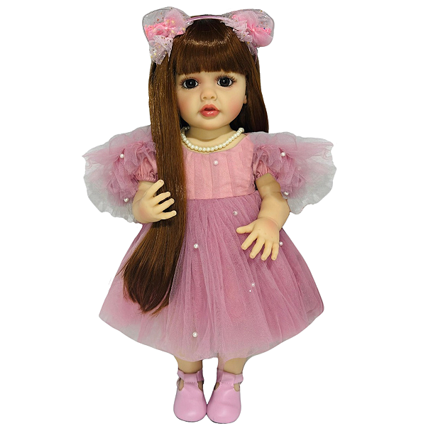 Boneca Bebe Reborn Corpo de Silicone Aurora - 55cm