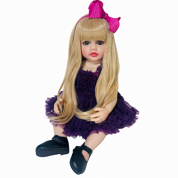 Boneca Bebe Reborn Corpo de Silicone Aurora - 55cm