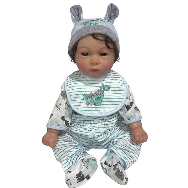 Boneco Bebe Reborn Corpo de Silicone Gabriel - 48cm