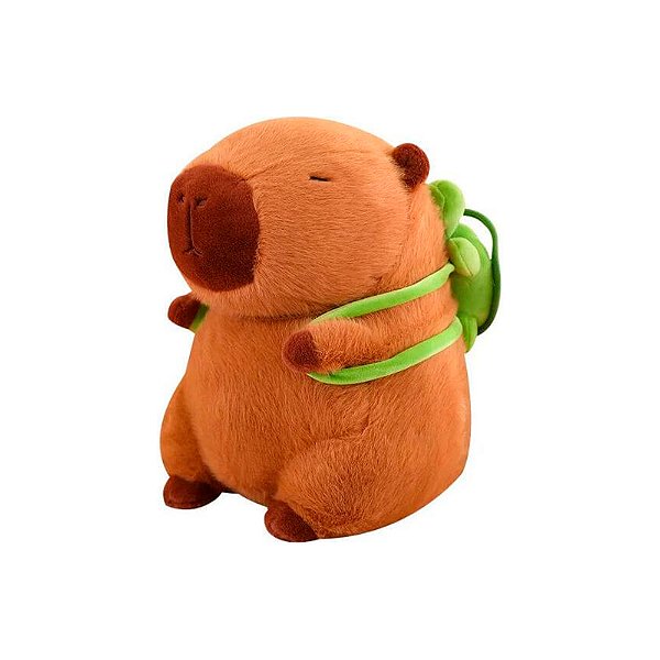 Pelúcia Capivara Mochila De Tartaruga