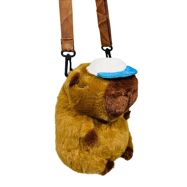 Bolsa de Pelúcia com Formato de Capivara e Chapéu
