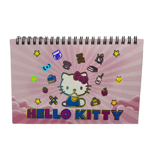 Caderno com Adesivos da Hello Kitty
