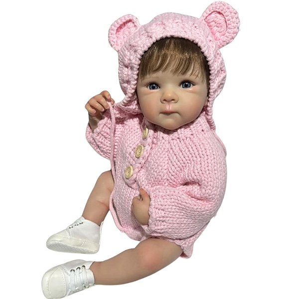 Boneca Bebe Reborn Corpo de Silicone Olivia - 55cm