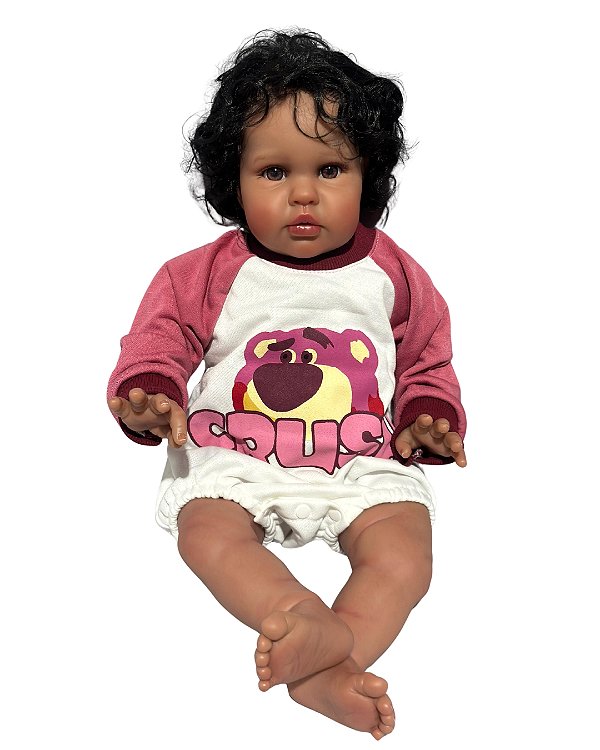 Boneca Bebe Reborn Realista Tecido Serena - 55cm