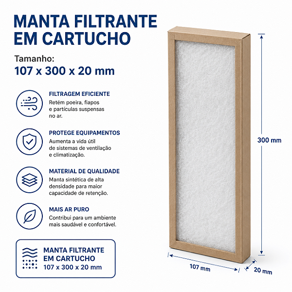 Filtro Cartucho 107 X 300 X 20 mm MANTA G4