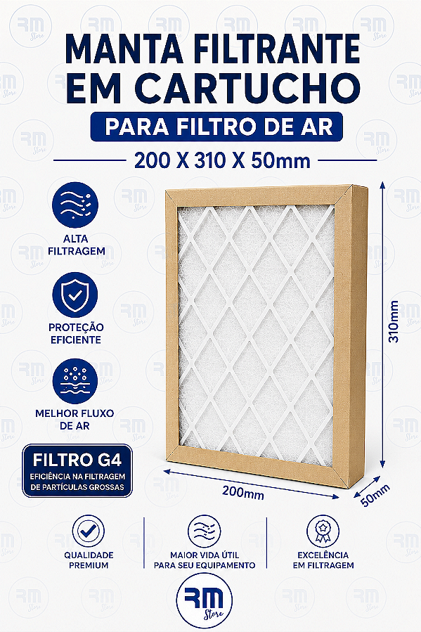 Filtro Cartucho 200 X 310 X 50mm MANTA G4