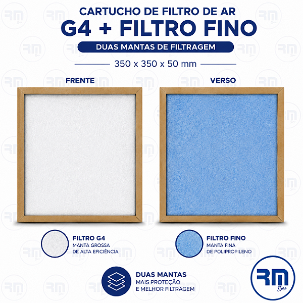 Filtro Cartucho 350 X 350 X 50mm MANTA G4 + manta fina FFEO