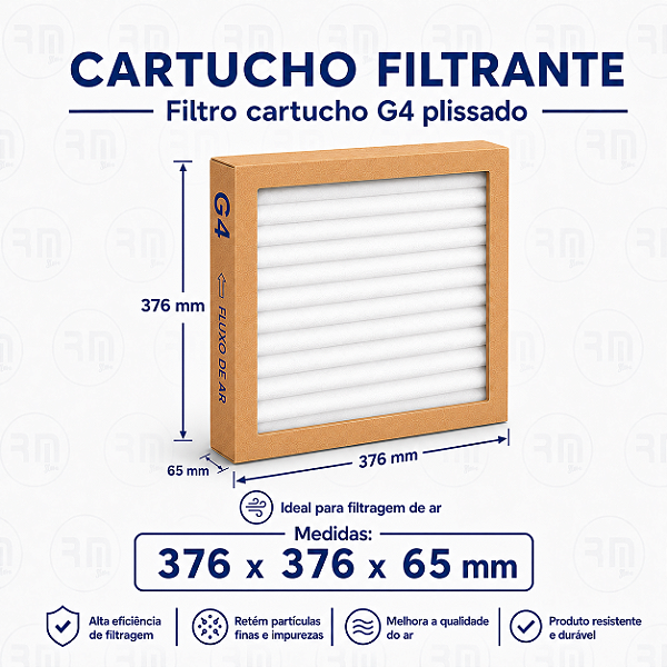 Filtro Cartucho 376 X 376 X 65 mm MANTA G4 plissada