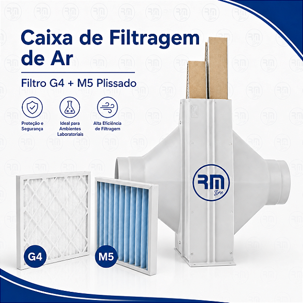Caixa de filtragem de ar com filtro G4 + M5 plissado