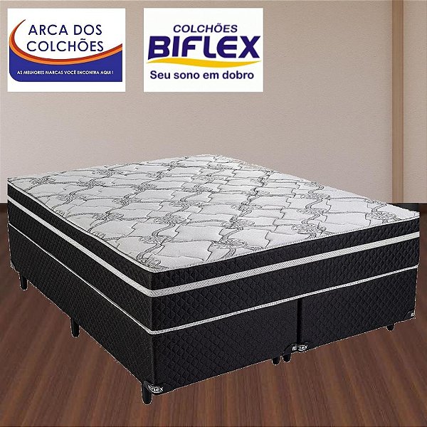 Conjunto queen 1,58 (Colchão Lyon Biflex + base bipartida DF Premium)