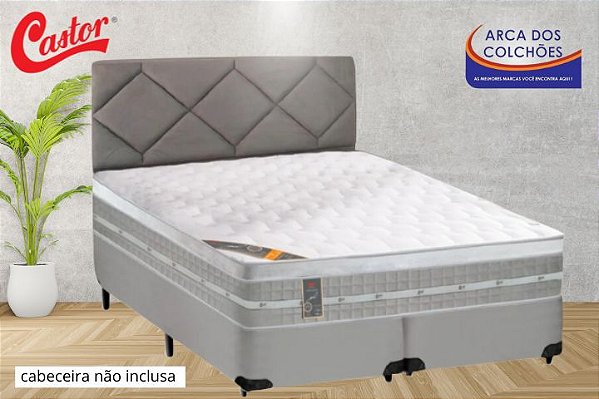 Conjunto Queen 1,58 (Colchão Premium Gel Pocket Castor + Base Box Queen Df Premium)