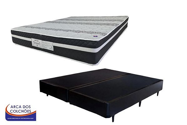 colchão queen dream biflex + base box queen df premium