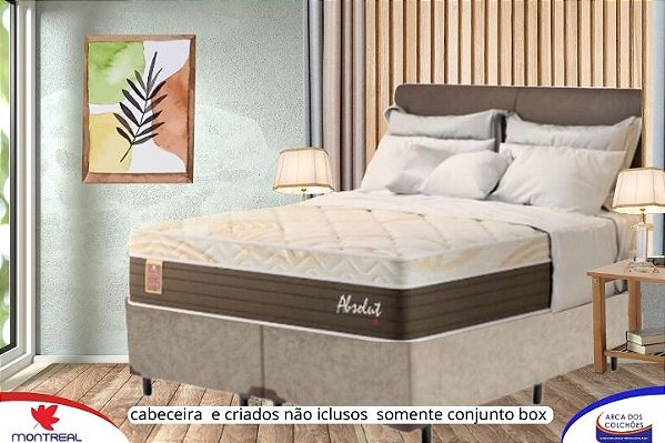 Conjunto box Queen 158x198 (Colchão Absolut Montreal + Base Box DF Premium)