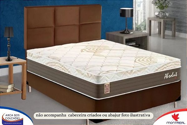 Conjunto box casal 138x188 (Colchão absolut montreal + base box Df premium