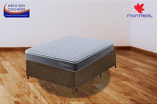 Conjunto box casal 138x188 (colchão df premium montreal + Base box Df premium)