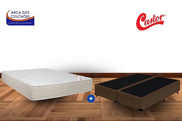Conjunto box Queen 1,58x1,98 (colchão Revolution Pocket hibrido castor + Base box Df Premium)