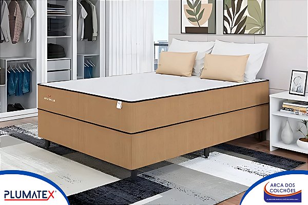 Conjunto box casal 138x188 (colchão Ilheus Plumatex+ Base Box Casal DF Premium)