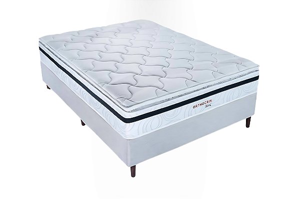 Colchão Casal Orthocrin Real Base Box Casal Df Premium