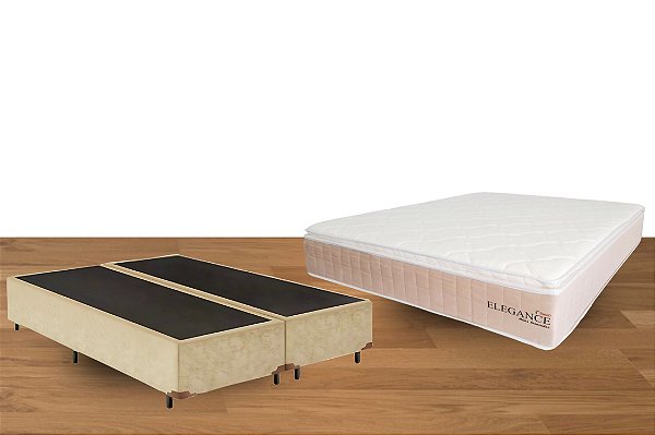 conjunto Queen 1,58 (Colchão Elegance Topázio + Box DF Premium)