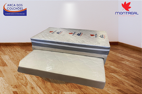 Conjunto box c/ Auxiliar Solteir . americano 108x1,98(colchão Aquila Montreal+auxiliar de molas Topazio)