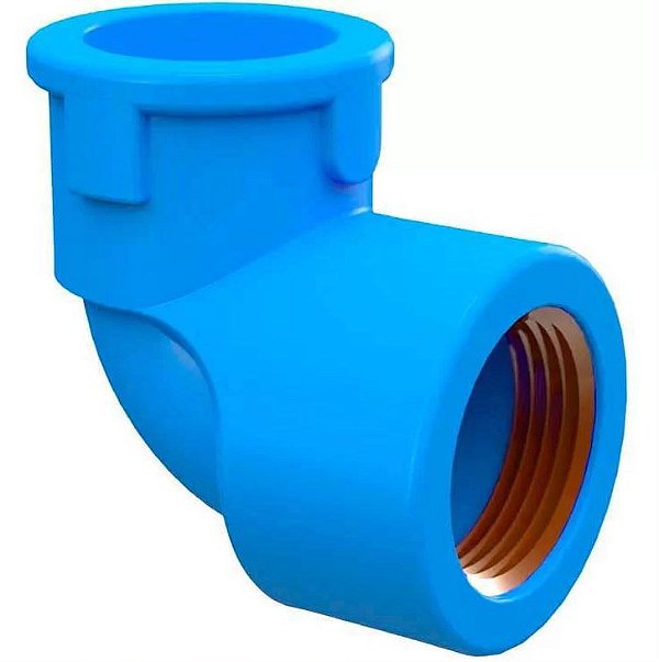 Joelho 90 Soldavel Azul Bucha Latao PVC - 20mm X 1/2