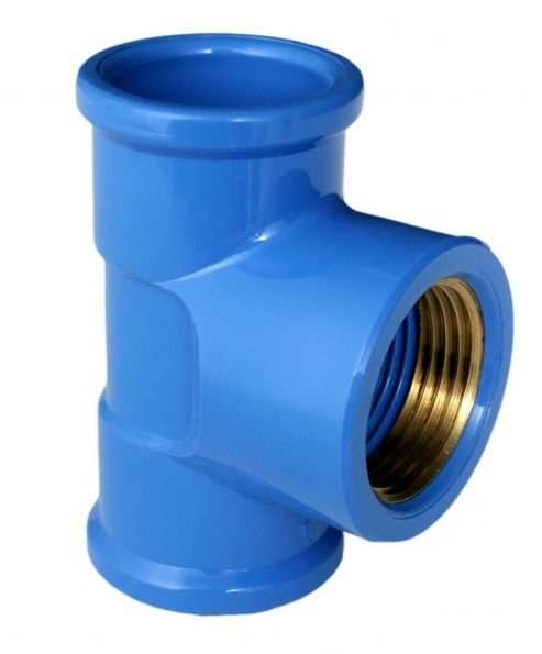 Te Soldavel Azul Bucha Latao PVC - 25mm X 3/4