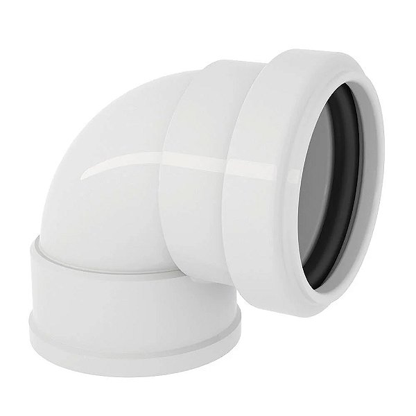 Joelho 90 Esgoto Branco PVC com Anel Tamanho: 40mm