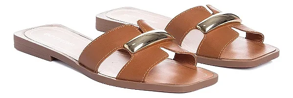 Sandalia Rasteira Bottero Feminina- Caramelo