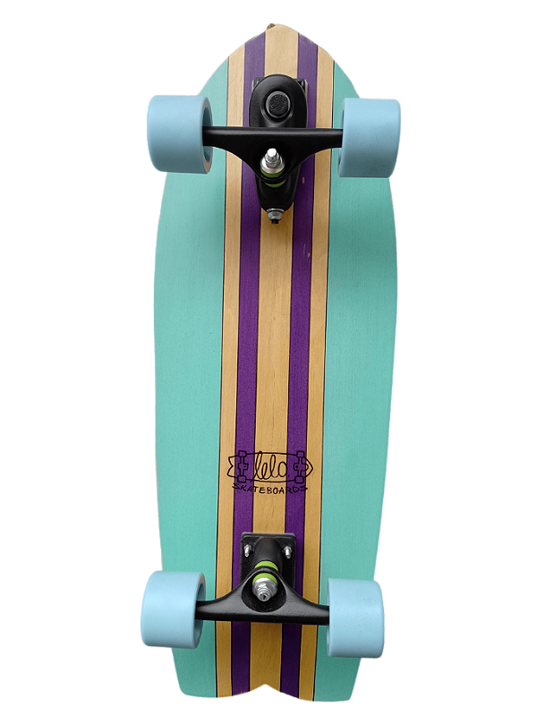 Skate simulador de surf Lelo fish azul claro rodas Face Chalk 70mm 86A ou 83A