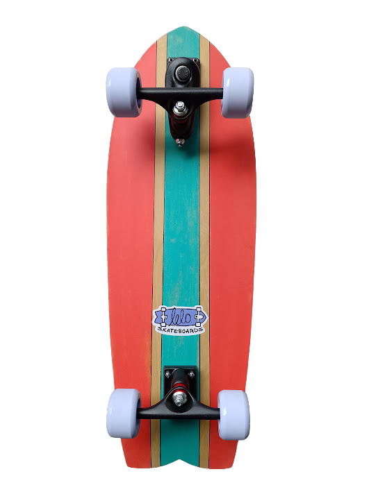 Skate simulador de surf fish vermelho rodas Face Skate 70mm 86A ou 83A