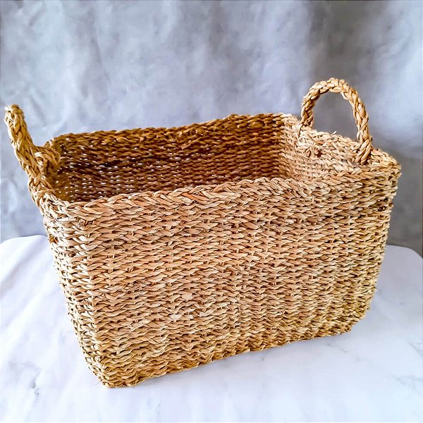 Cesto Seagrass Natore com alça 45X35X25 cm