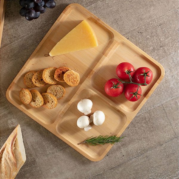 Gameleira Petisqueira em Bambu 28x28x1,2cm