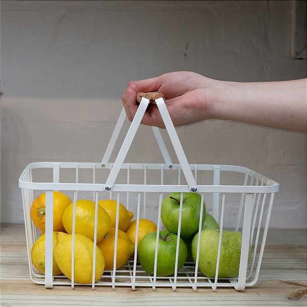 Cesto Organizador Metalla com Alça 36x26x15,6cm