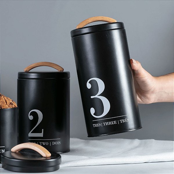 Porta-Condimentos Metalla N3 Preto - YOI (1750 ml)