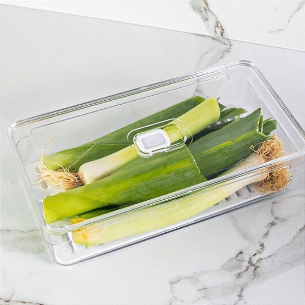 Pote Organizador Geladeira c/ Tampa e Bandeja 2,8L Clear Fresh - OU