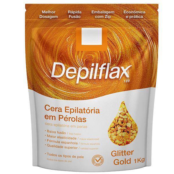 Cera Epilatória Em Pérolas Grânulos Gliter Depilflax 1kg