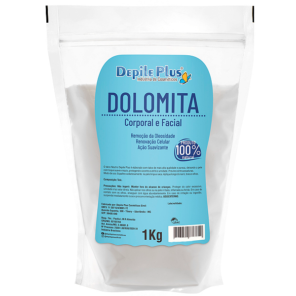 Dolomita Corporal Facial Ultrafino 1kg Pré e Pós Depilação