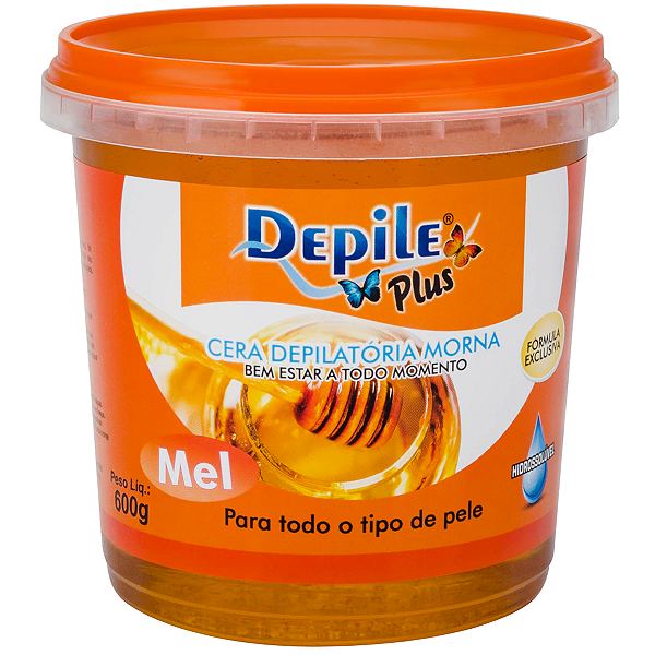 Cera Depilatória Mel Hidrossolúvel Depile Plus 600g Vegana