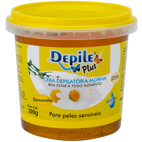 Cera Depilatória Camomila Hidrossolúvel Depile Plus 290g