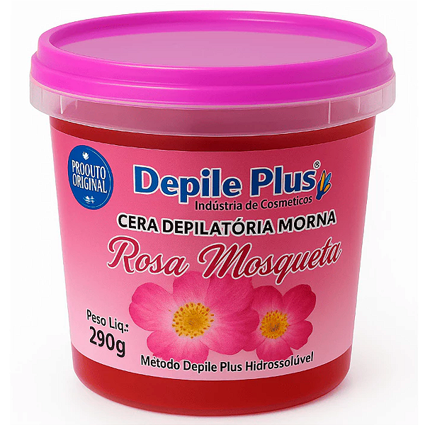 Cera Depilatória Rosa Mosqueta Hidrossolúvel DepilePlus 290g