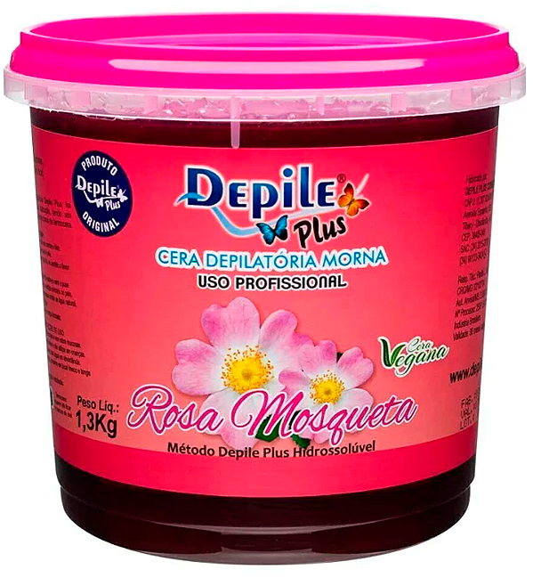 Cera Depilatória Hidrossolúvel Rosa Mosqueta 1,3k DepilePlus