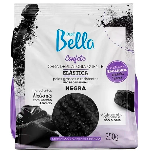 Cera Depilatória Confete Elastica Negra Depil Bella 250g