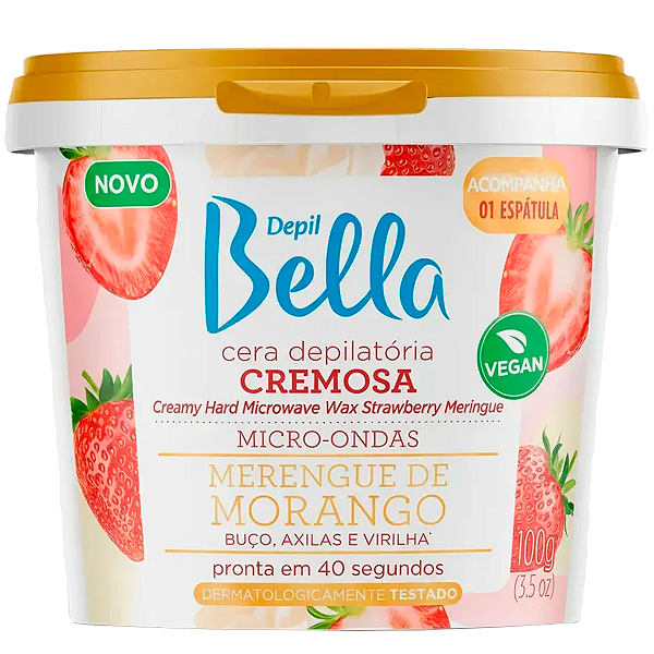 Cera Depilatória Micro-ondas Morango Depil Bella 100g