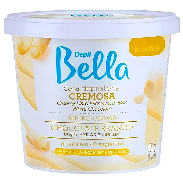 Cera Micro-ondas Cremosa Chocolate Branco Depil Bella 100g