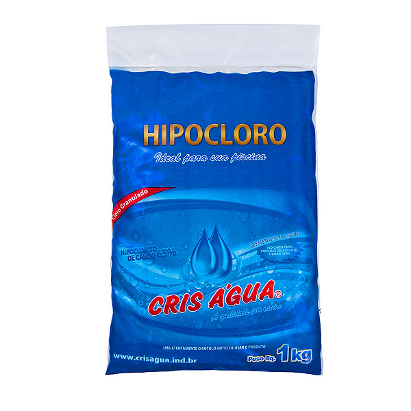 Cloro Granulado para Piscina em Pó Hipoclorito Cris Água 1 kg 65% Cloro Ativo