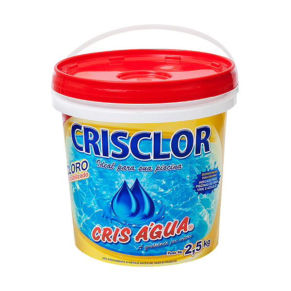 Cloro Granulado para Piscina Estabilizado em Pó Dicloro Cris Água 2,5 kg 60% Cloro Ativo
